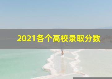 2021各个高校录取分数