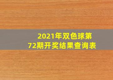 2021年双色球第72期开奖结果查询表