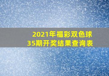 2021年福彩双色球35期开奖结果查询表