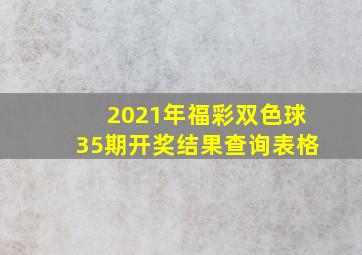 2021年福彩双色球35期开奖结果查询表格