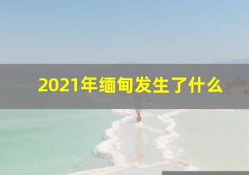 2021年缅甸发生了什么