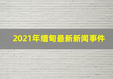 2021年缅甸最新新闻事件