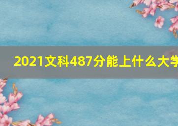 2021文科487分能上什么大学