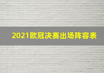 2021欧冠决赛出场阵容表