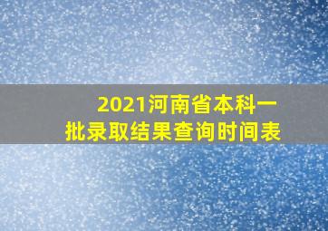 2021河南省本科一批录取结果查询时间表