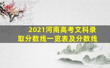 2021河南高考文科录取分数线一览表及分数线