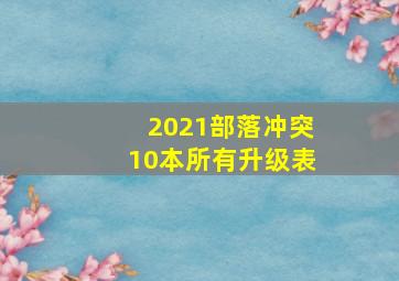 2021部落冲突10本所有升级表