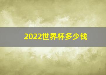 2022世界杯多少钱