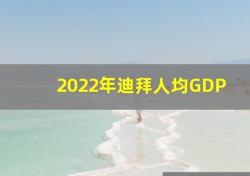 2022年迪拜人均GDP