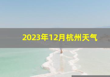 2023年12月杭州天气