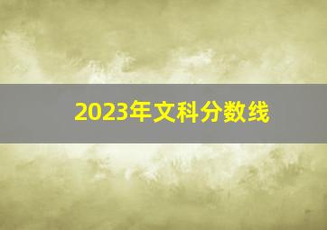 2023年文科分数线