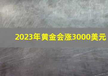 2023年黄金会涨3000美元