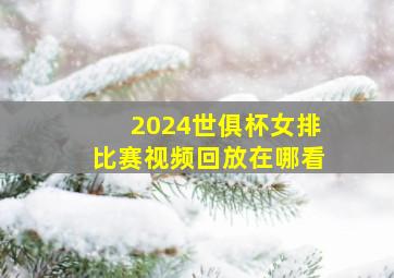 2024世俱杯女排比赛视频回放在哪看