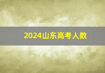 2024山东高考人数