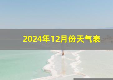 2024年12月份天气表