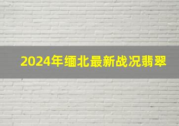 2024年缅北最新战况翡翠