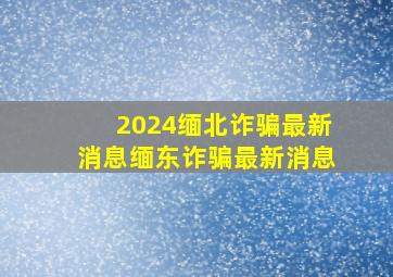 2024缅北诈骗最新消息缅东诈骗最新消息