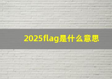 2025flag是什么意思