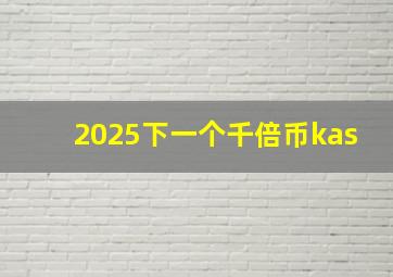 2025下一个千倍币kas