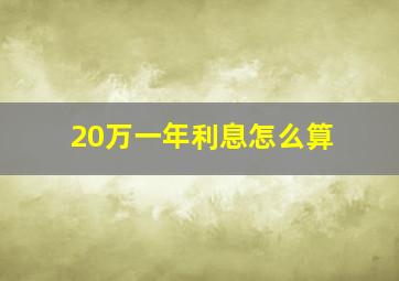 20万一年利息怎么算