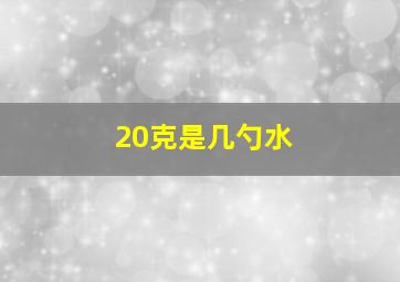 20克是几勺水