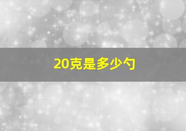 20克是多少勺