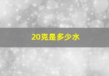 20克是多少水