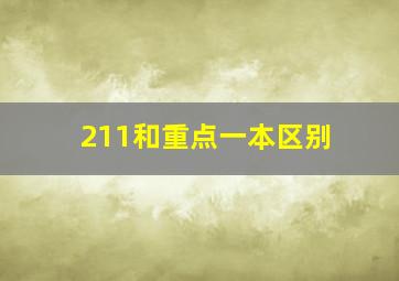 211和重点一本区别