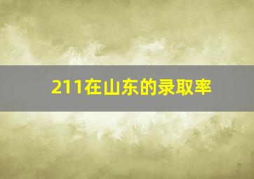 211在山东的录取率