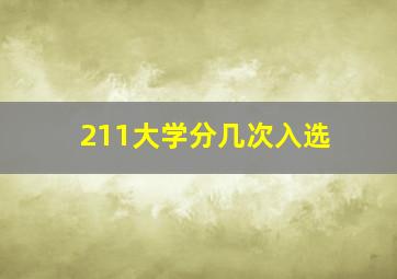 211大学分几次入选