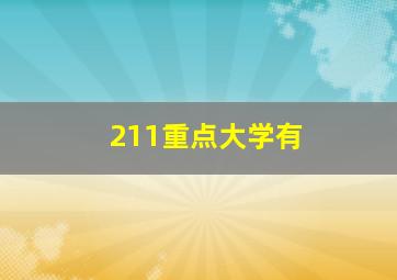 211重点大学有