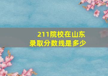 211院校在山东录取分数线是多少