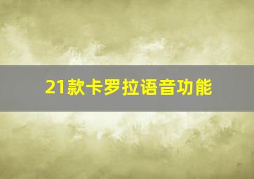 21款卡罗拉语音功能