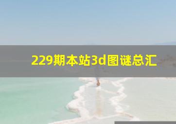 229期本站3d图谜总汇