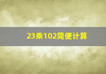 23乘102简便计算