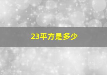 23平方是多少