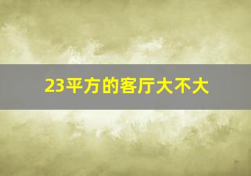 23平方的客厅大不大