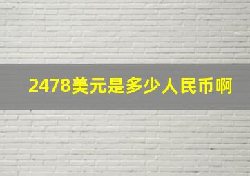 2478美元是多少人民币啊