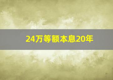 24万等额本息20年