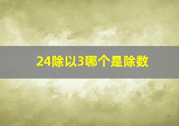 24除以3哪个是除数