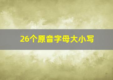 26个原音字母大小写