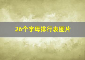 26个字母排行表图片