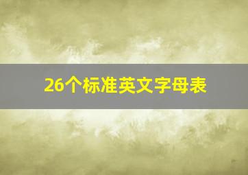 26个标准英文字母表