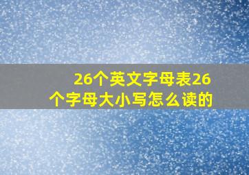 26个英文字母表26个字母大小写怎么读的