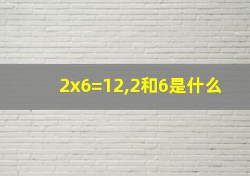 2x6=12,2和6是什么