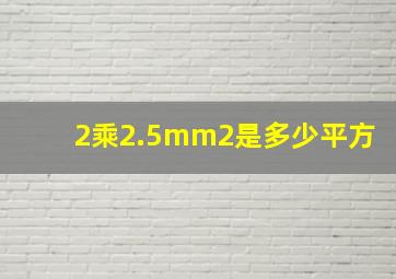 2乘2.5mm2是多少平方