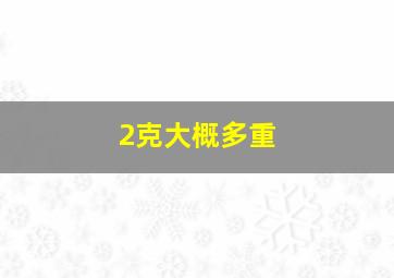 2克大概多重