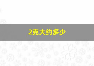 2克大约多少