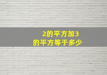 2的平方加3的平方等于多少