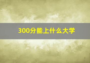 300分能上什么大学